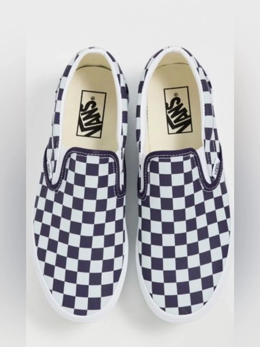 •VANS•NWT MIST BLUE & GOTHIC GRAPE PURPLE CHECKERED PLATFORM STACKFORM SIZE 6.5